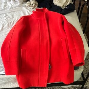 J. Crew Vibrant Red Cape Coat